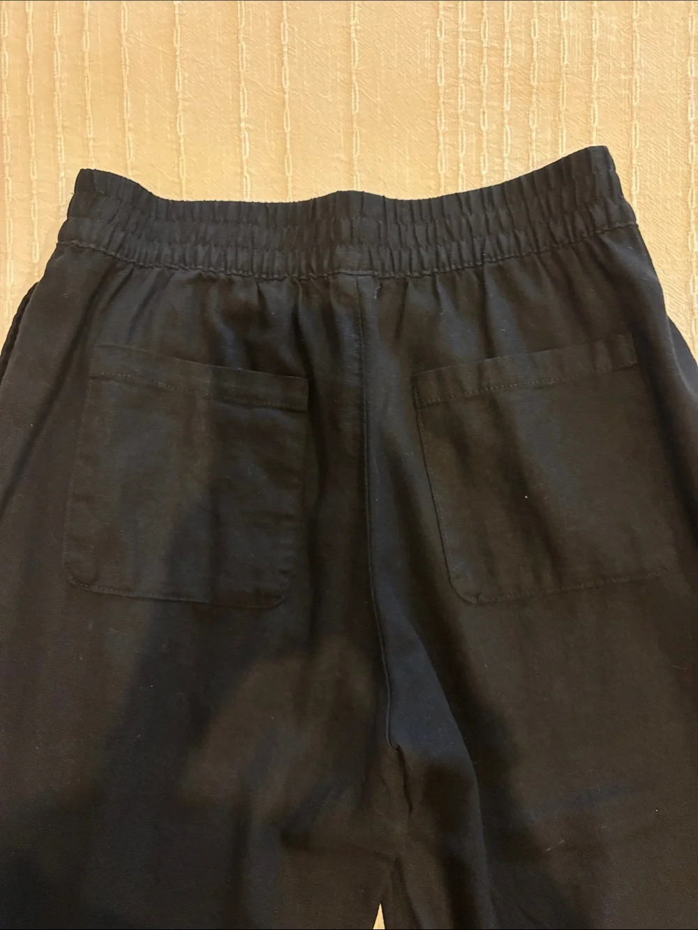 Old Navy Black Straight Leg Linen Pants Size Small